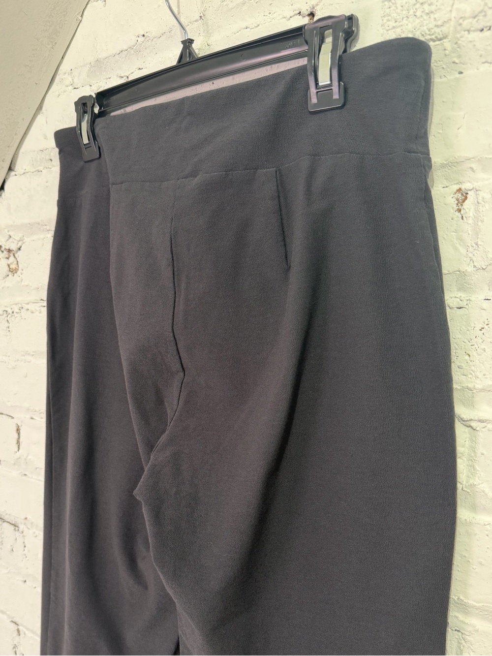 Eileen Fisher Washable Stretch Crepe Slim Pants Comfy Dark Charcoal Gray Medium - Picture 7 of 9
